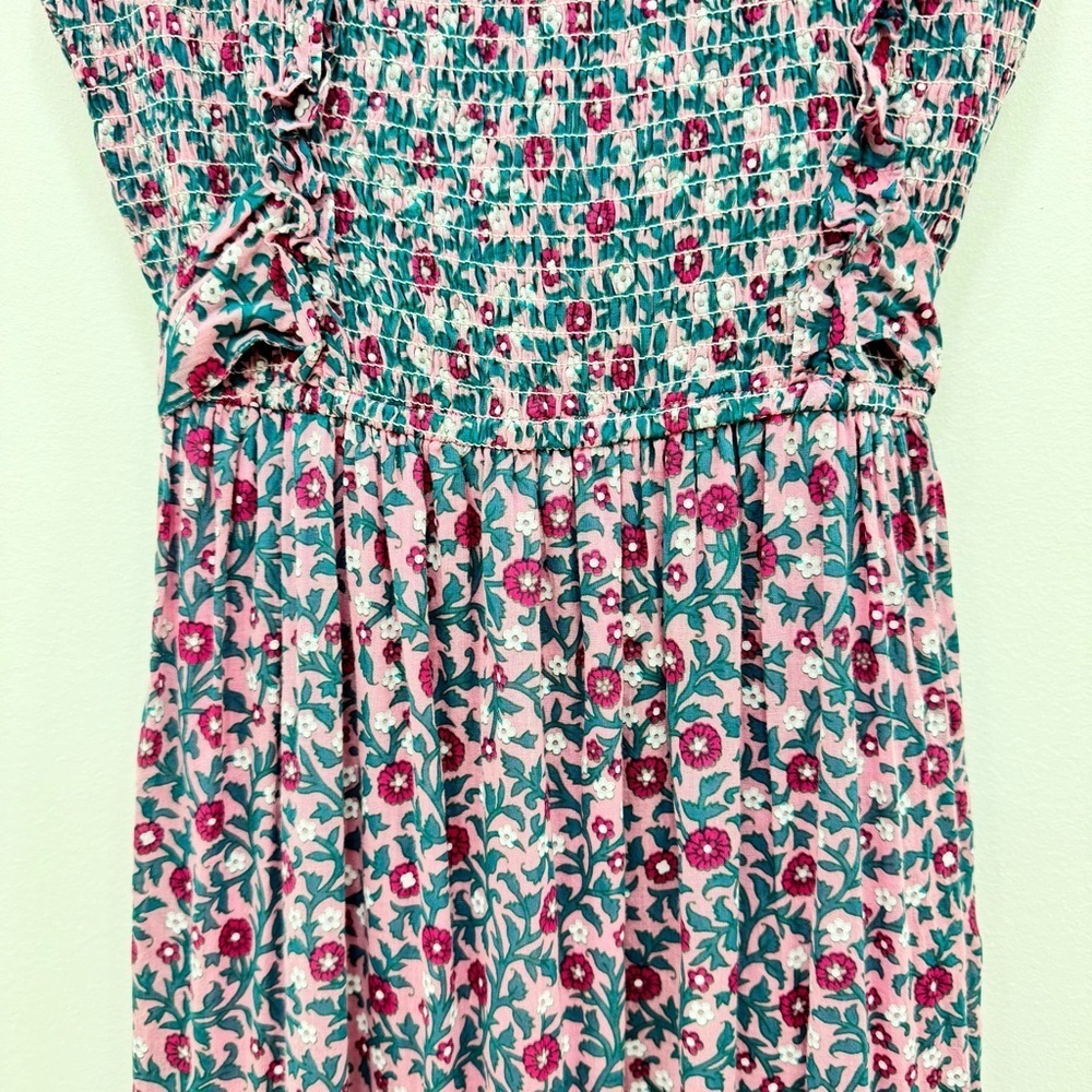 Tuckernuck Banjanan Smocked Tiered Ruffle Isha Wild Scattered Dress Block Print - Picture 8 of 11